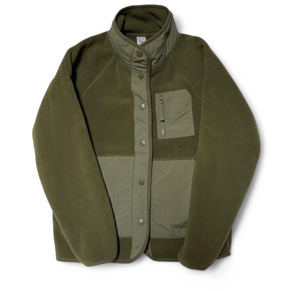 Te Verde Jacket Women’s Size S Green Fleece Botton Up Ultra Soft Warm Sweatshirt